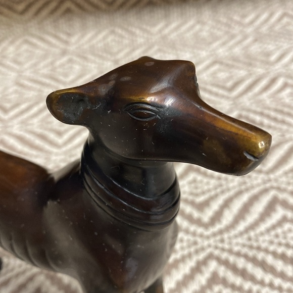Vintage bronze greyhound whippet dog statue figure sculpture 8 inch - Picture 3 of 15